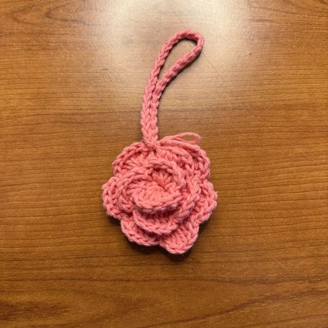 Coppia ciondoli rosa uncinetto