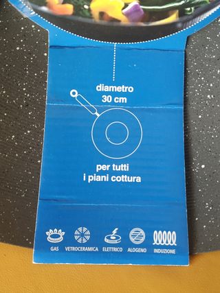 Padella wok 30 cm con cartellino