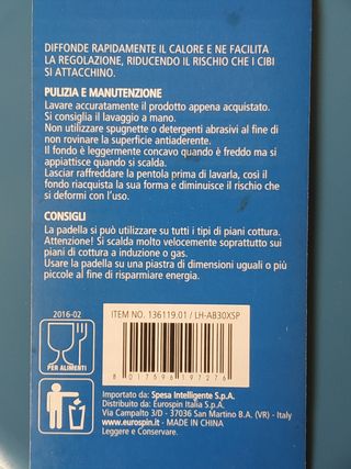 Padella wok 30 cm con cartellino