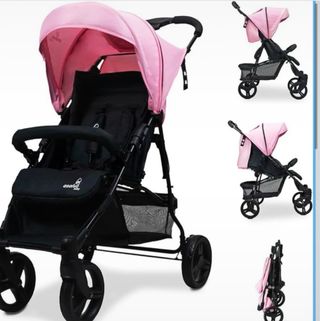 Silla de paseo rosa y negra