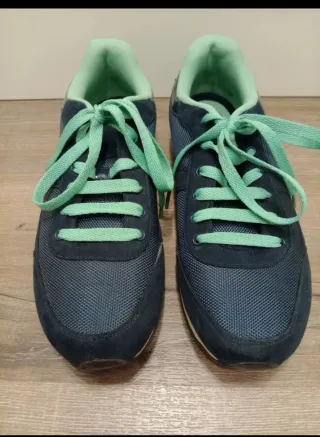 Zapatillas deportivas casual mujer azul y verde