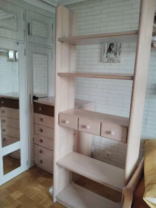 Estantería y cómoda de madera