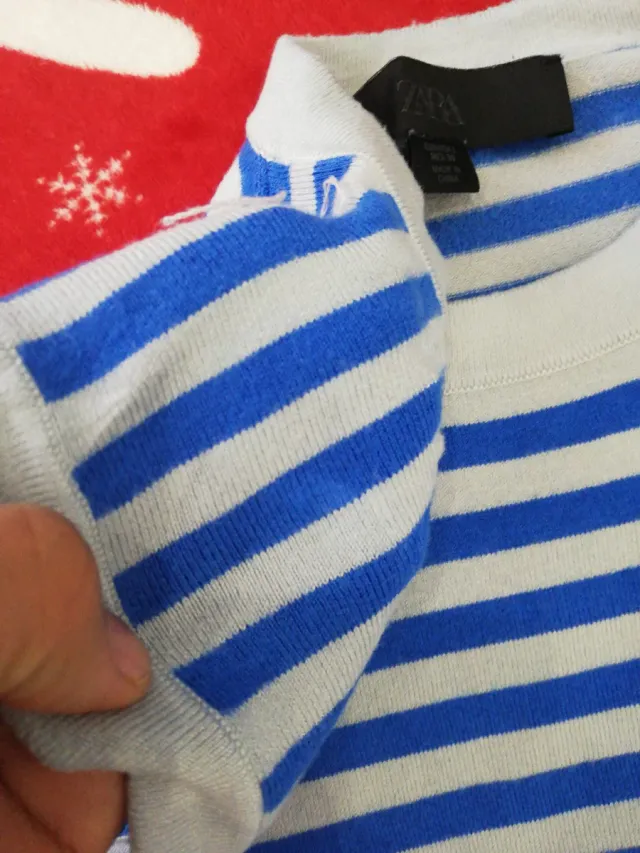 Chaleco de rayas azul y blanco