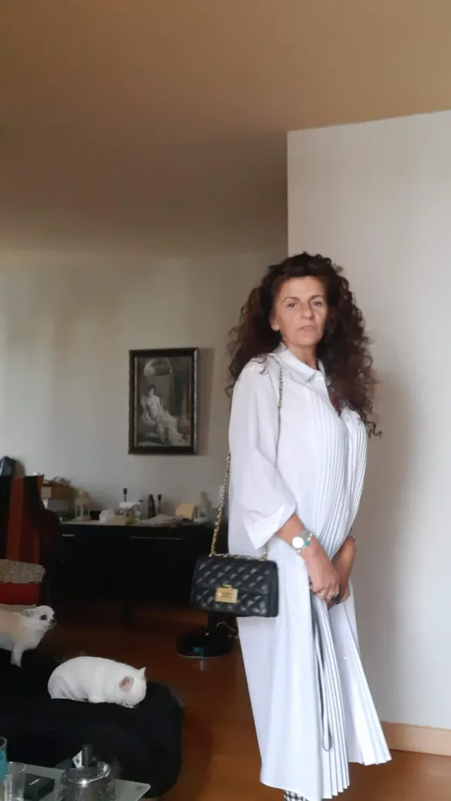 Vestido camisero blanco amplio