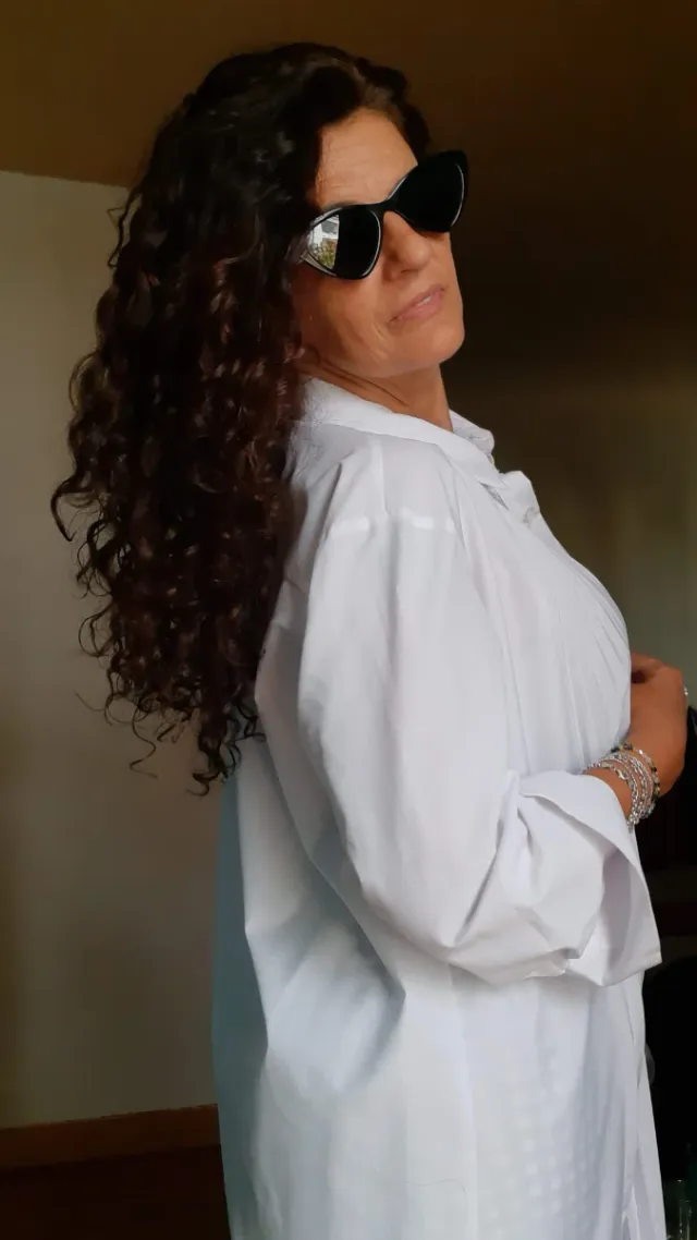 Vestido camisero blanco amplio