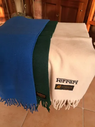 Sciarpe Ferrari in Lambswool - Blu, Verde, Beige