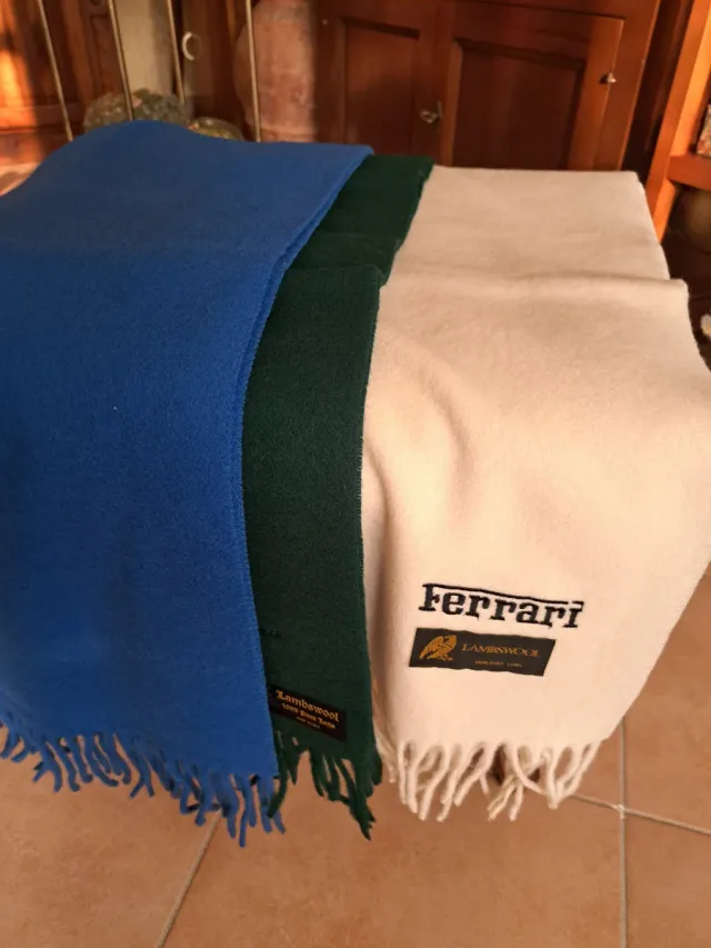 Sciarpe Ferrari in Lambswool - Blu, Verde, Beige