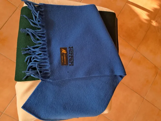 Sciarpe Ferrari in Lambswool - Blu, Verde, Beige
