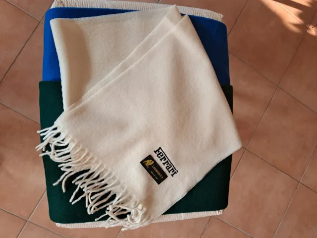 Sciarpe Ferrari in Lambswool - Blu, Verde, Beige