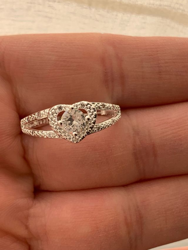 anello in argento con cuore misura 19