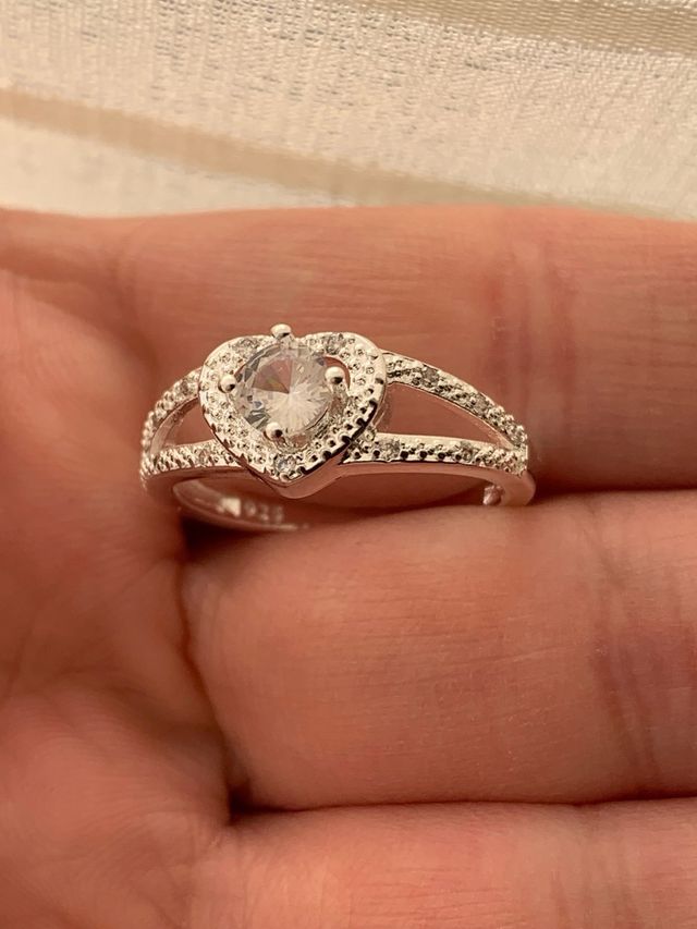 anello in argento con cuore misura 19