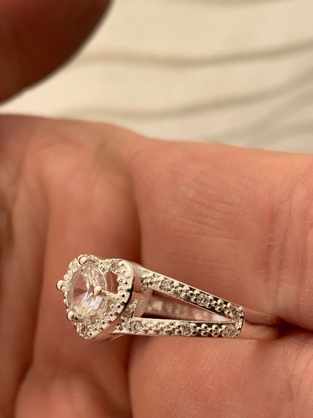anello in argento con cuore misura 19