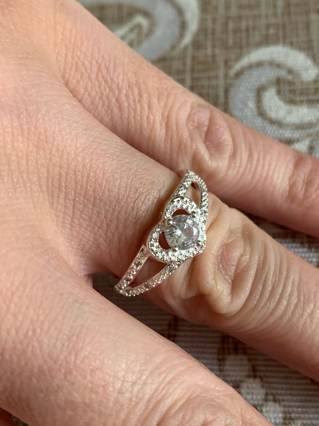 anello in argento con cuore misura 19