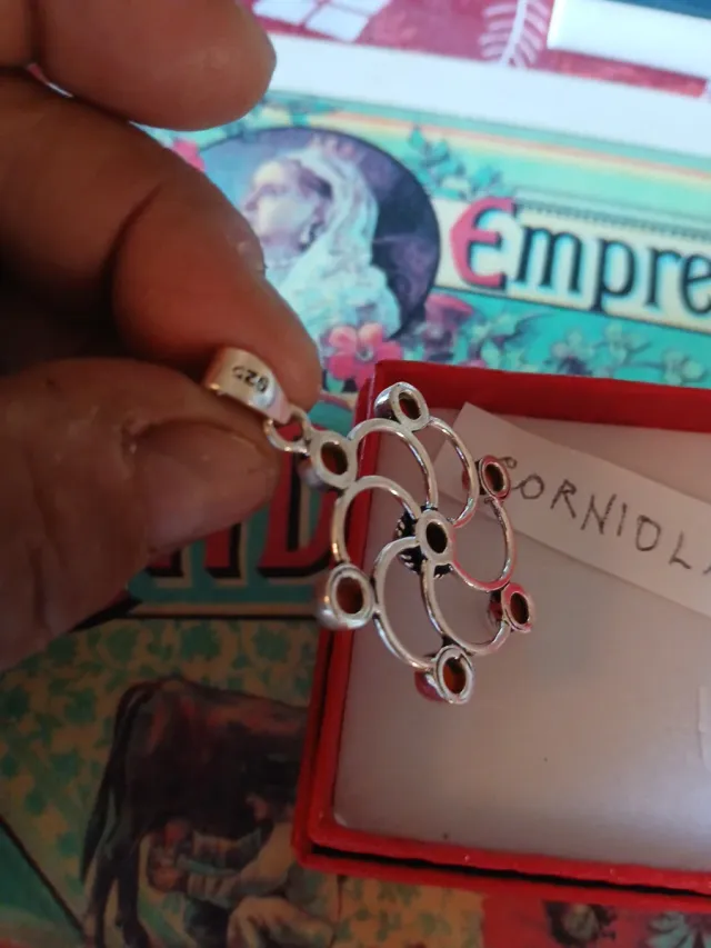 Pendente Argento 925 Indiano Pietra corniola.