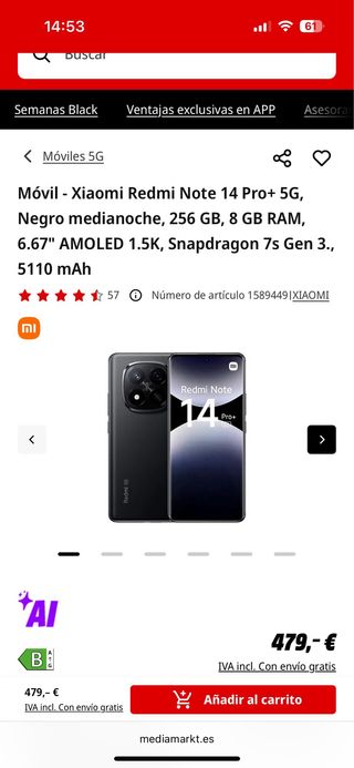 Redmi Note 14 Pro+ 5G NUEVO