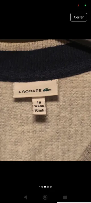 Sudadera niño Lacoste gris