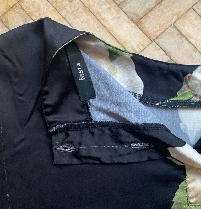 Blusa Festa floral negra talla única