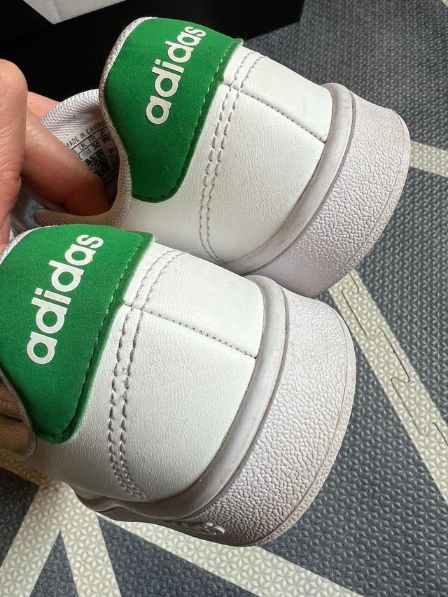 Zapatillas Adidas Advantage Blancas/Verdes Talla30