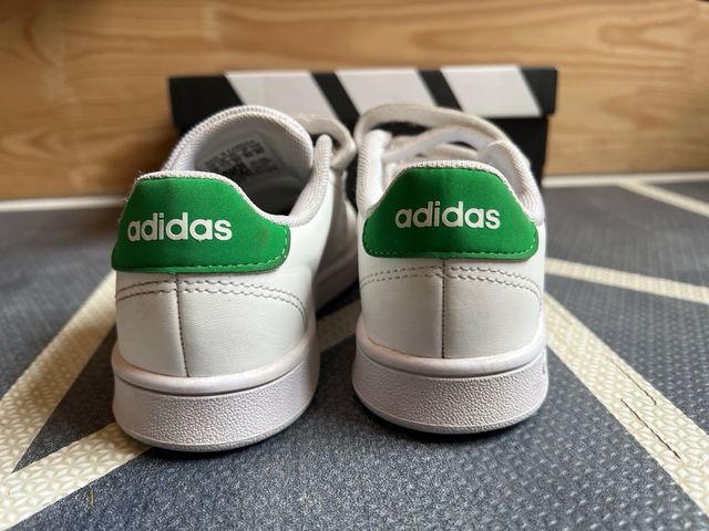 Zapatillas Adidas Advantage Blancas/Verdes Talla30