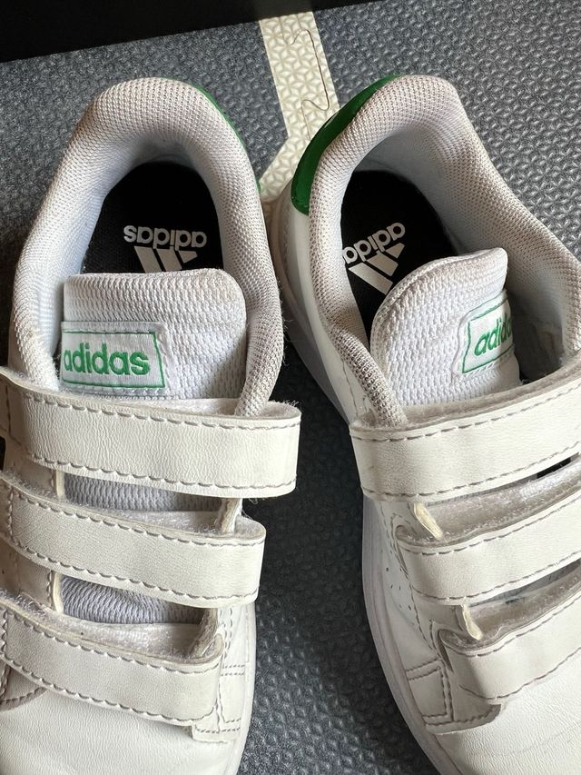 Zapatillas Adidas Advantage Blancas/Verdes Talla30