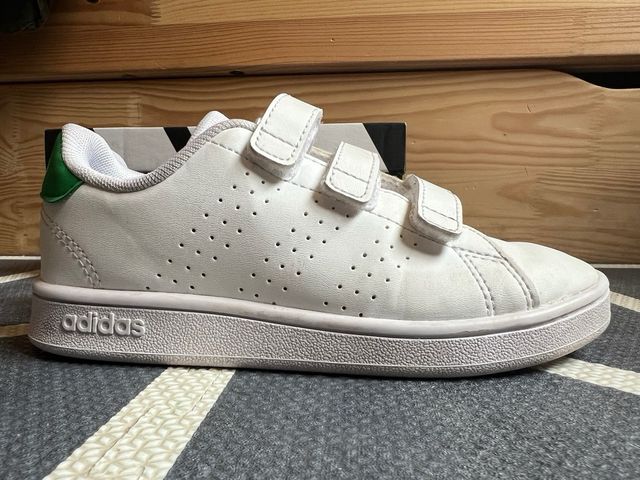 Zapatillas Adidas Advantage Blancas/Verdes Talla30
