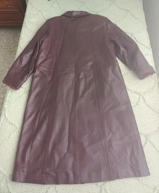 Gabardina Piel Vintage Euros Talla 42 Morado