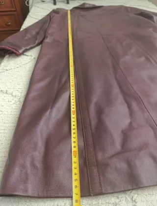 Gabardina Piel Vintage Euros Talla 42 Morado