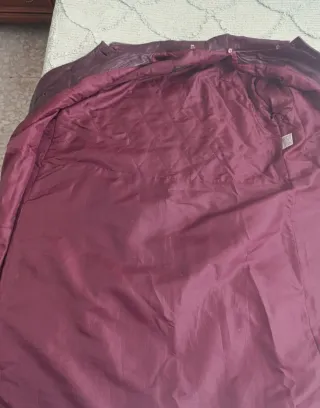 Gabardina Piel Vintage Euros Talla 42 Morado