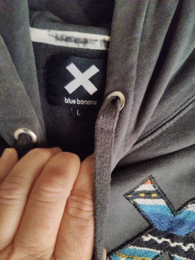 Sudadera Blue Banana gris y azul