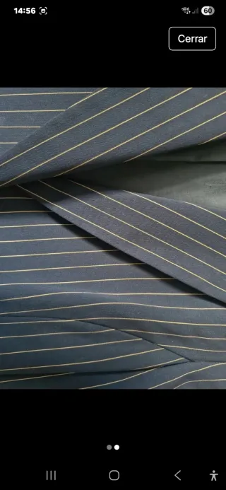 Americana de rayas azul y beige