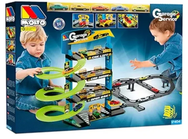 Juguete, pista parking 4 pisos coches, garaje.