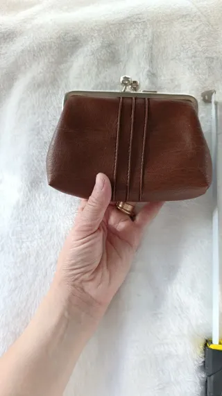 Cartera monedero vintage marrón