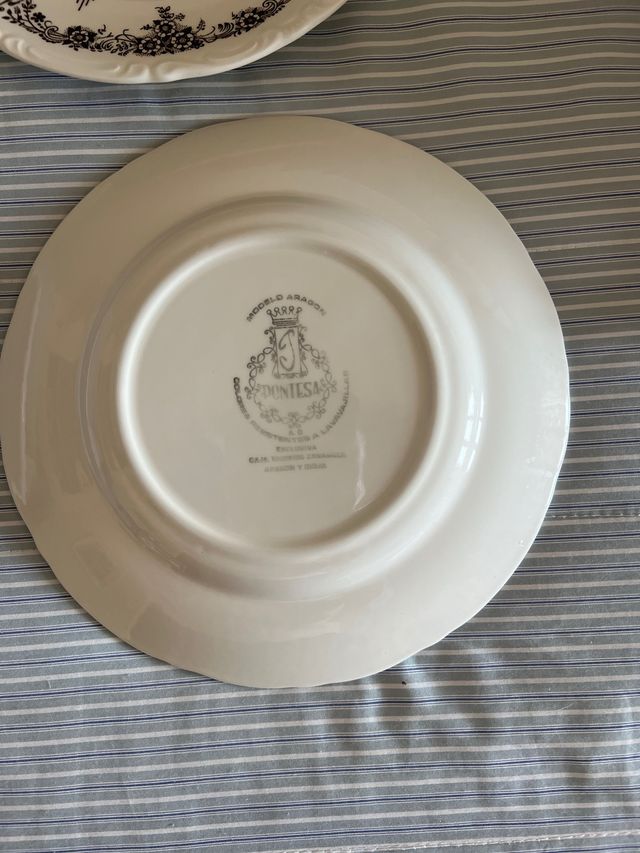 6 Platos Postre Vajilla Escudo Aragón