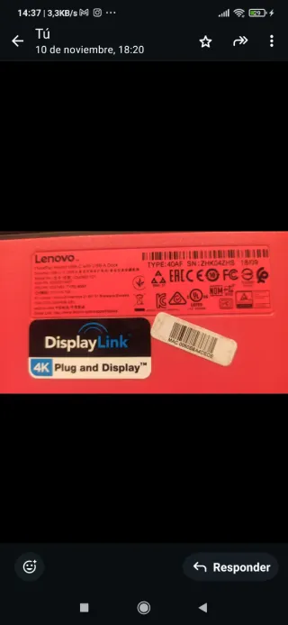 LENOVO THINKPAD Hybrid, mod Tipo 40AF