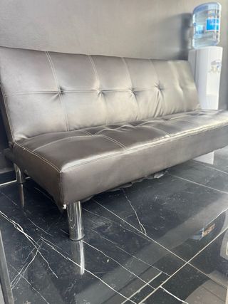 Sofá Cama Cuero Negro