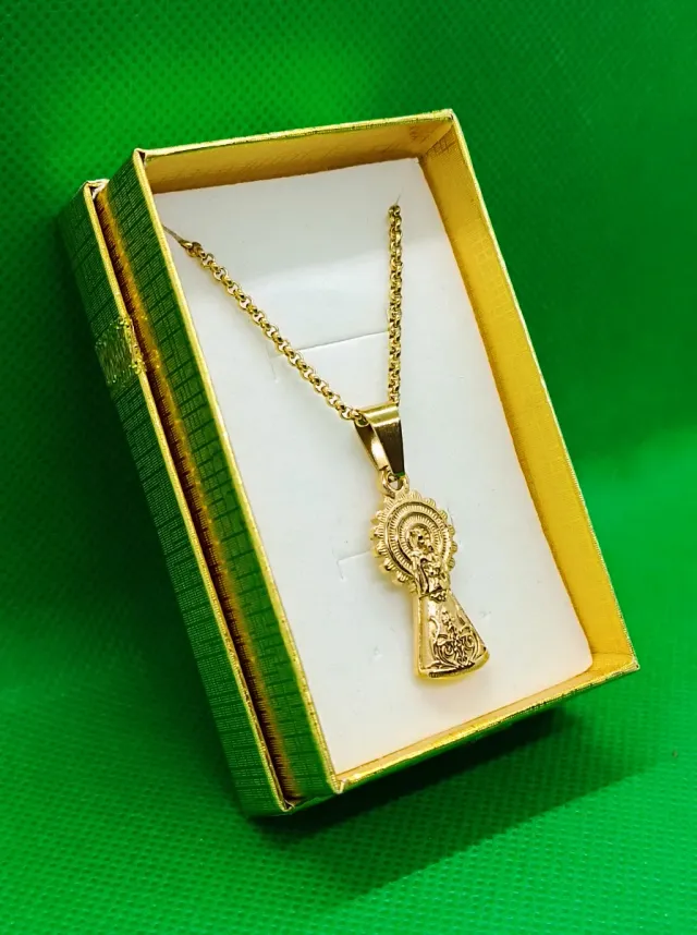 28X13mm COLGANTE VIRGEN DEL PILAR ACERO INOXIDABLE