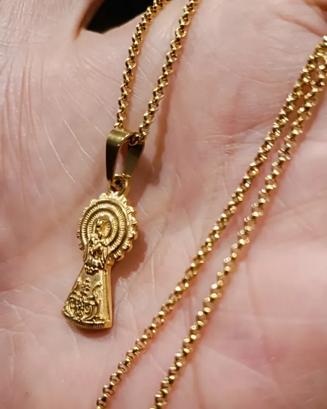 28X13mm COLGANTE VIRGEN DEL PILAR ACERO INOXIDABLE