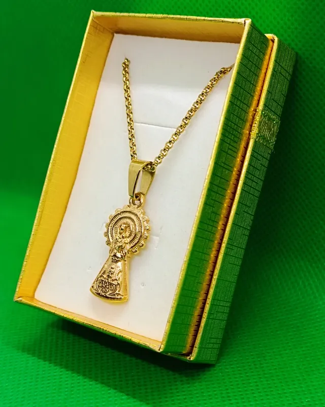 28X13mm COLGANTE VIRGEN DEL PILAR ACERO INOXIDABLE