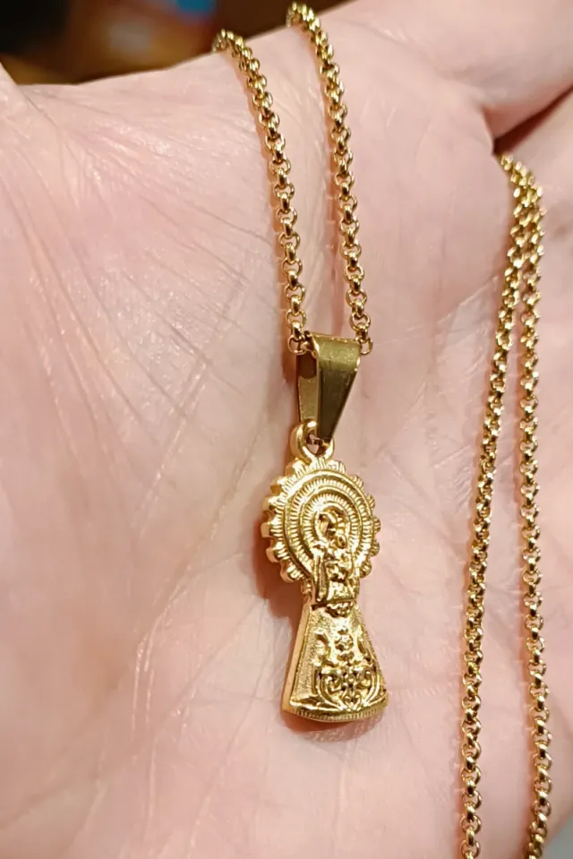 28X13mm COLGANTE VIRGEN DEL PILAR ACERO INOXIDABLE