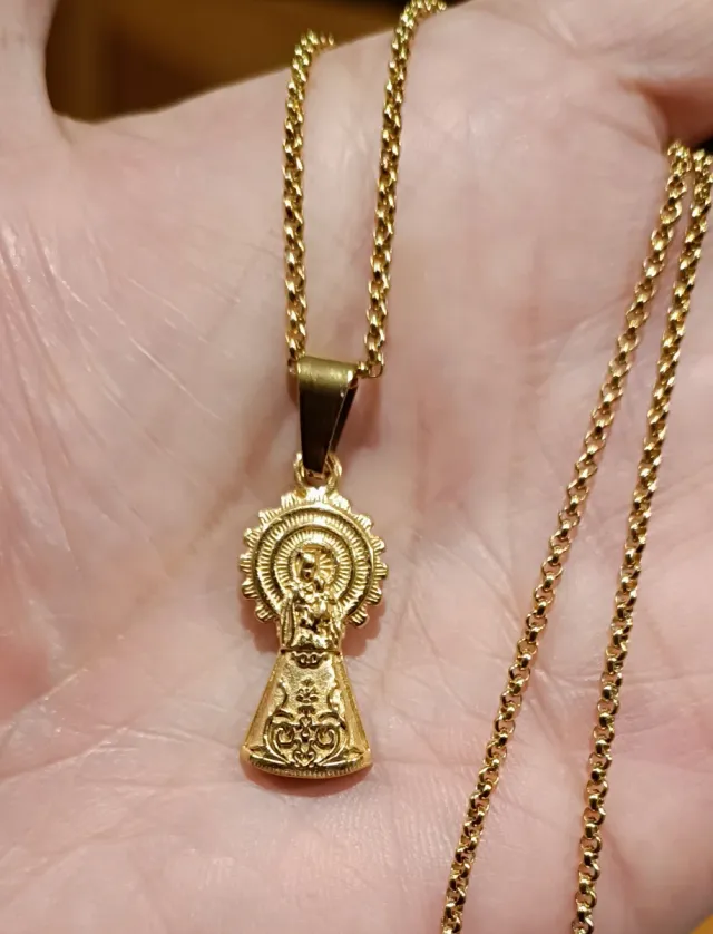 28X13mm COLGANTE VIRGEN DEL PILAR ACERO INOXIDABLE