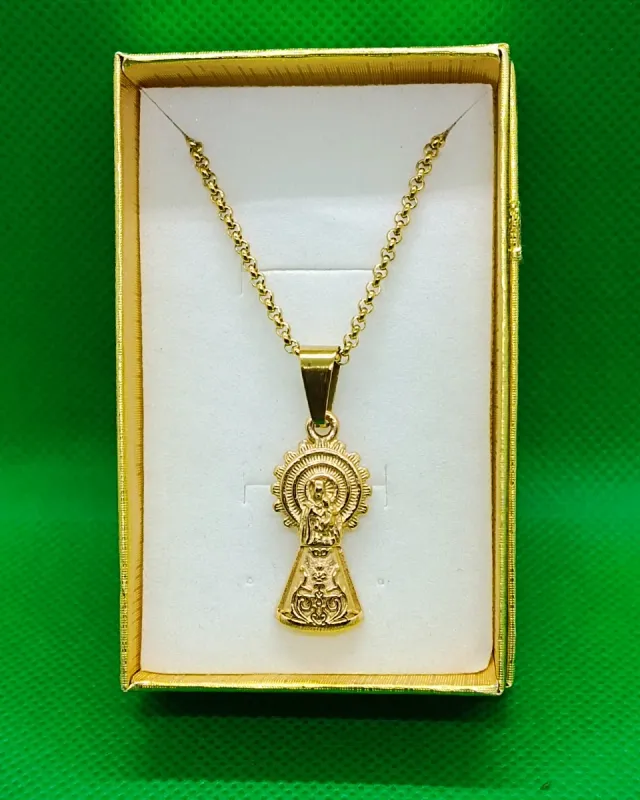 28X13mm COLGANTE VIRGEN DEL PILAR ACERO INOXIDABLE