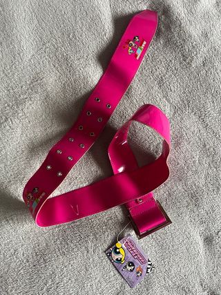 Cinturón vintage Supernenas rosa nuevo a estrenar