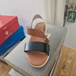 Sandalias Mujer Marrón Negro Blanco