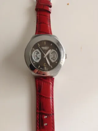 Reloj Swatch Irony Correa Roja Plata