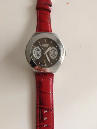Reloj Swatch Irony Correa Roja Plata
