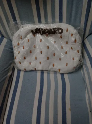 Borsa in spugna di cotone bianca con perline