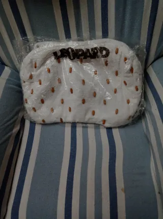 Borsa in spugna di cotone bianca con perline