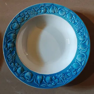 Servizio piatti vintage ceramica blu