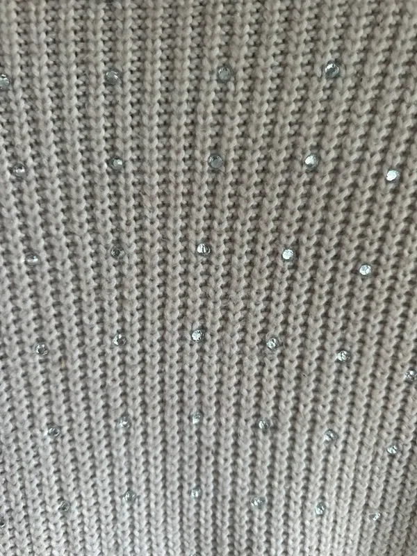 Jersey de acrilico, cuello alto beige talla M