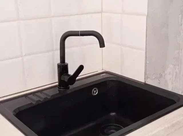 Grifo Cocina Giratorio Negro Nuevo